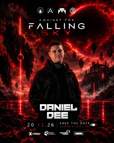 Against the Falling Sky flyer: Daniel Dee. 20.12.26, save the date.
